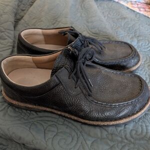 Birkenstock Black Leather Oxfords Mens